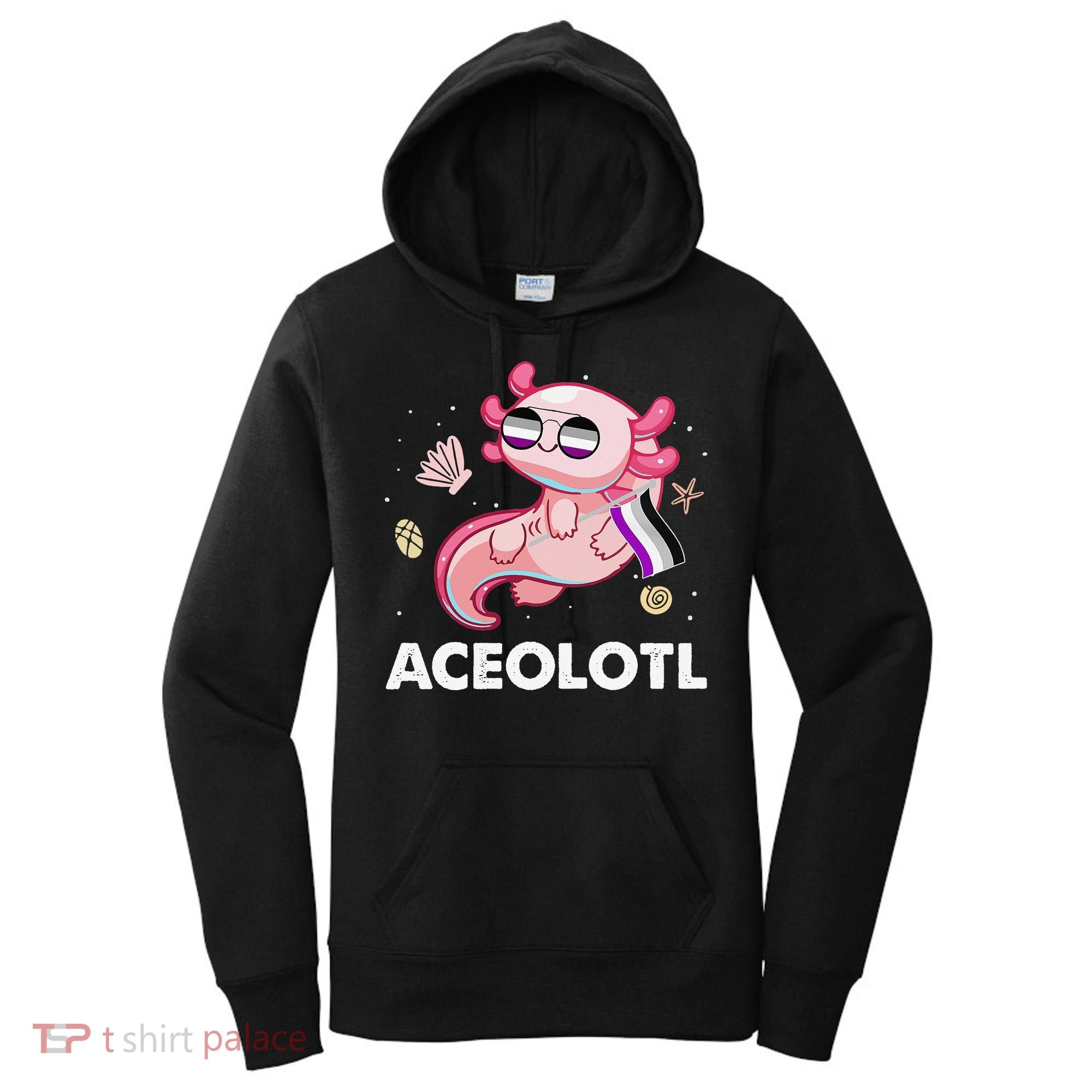 Ace Axolotl Asexual Pride Flag Mexican Salamander LGBTQ Women's Hoodie