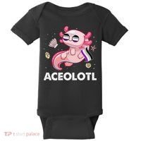 Ace Axolotl Asexual Pride Flag Mexican Salamander LGBTQ Baby Bodysuit thumb 0