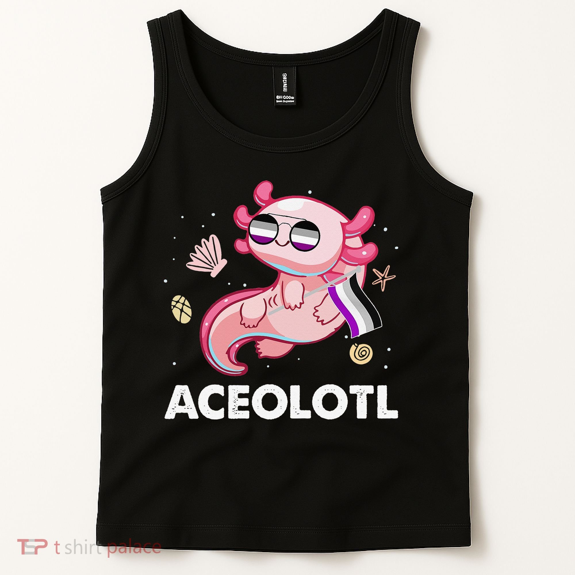Ace Axolotl Asexual Pride Flag Mexican Salamander LGBTQ Tank Top