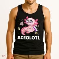 Ace Axolotl Asexual Pride Flag Mexican Salamander LGBTQ Tank Top thumb 3