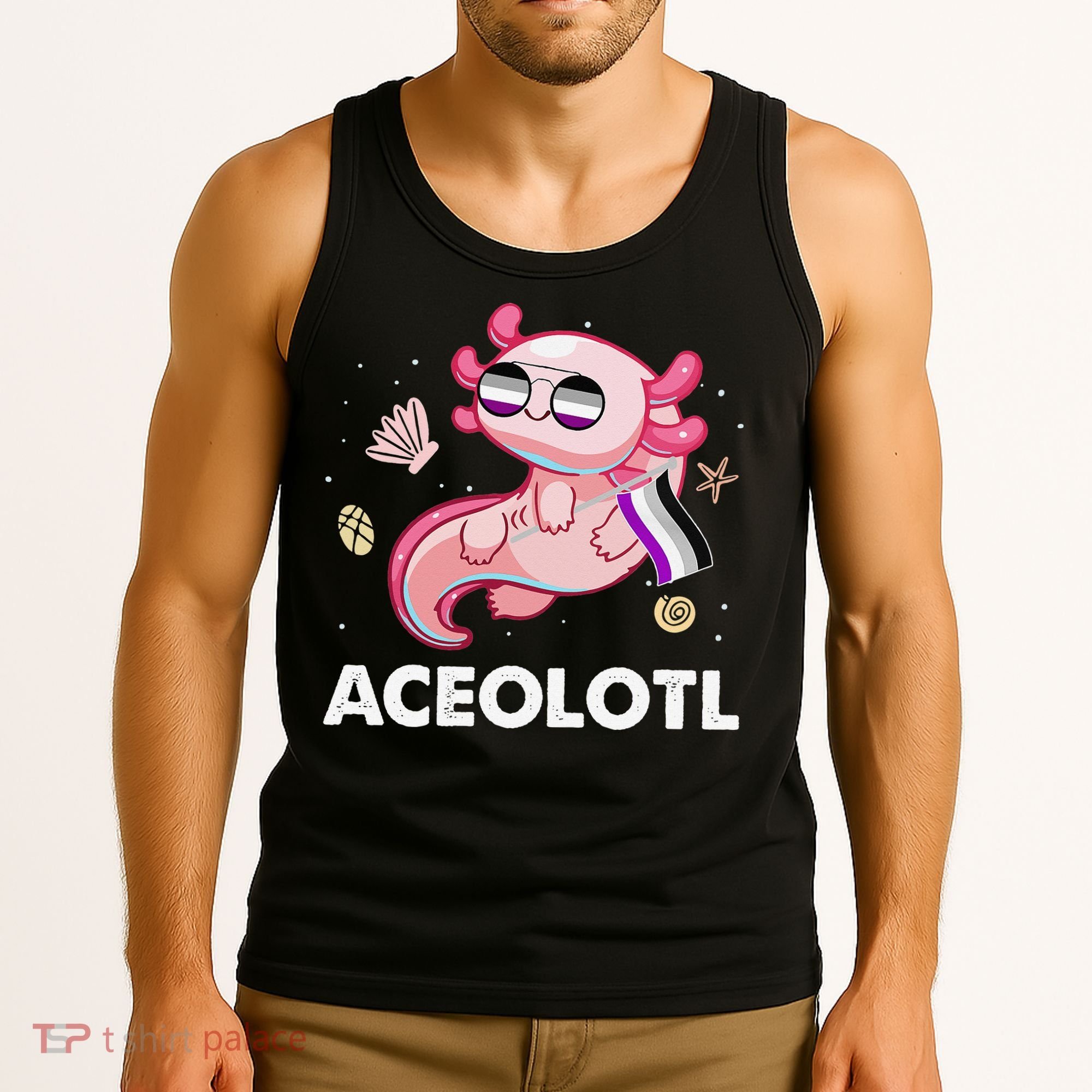 Ace Axolotl Asexual Pride Flag Mexican Salamander LGBTQ Tank Top