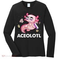 Ace Axolotl Asexual Pride Flag Mexican Salamander LGBTQ Women's Long Sleeve Shirt thumb 0