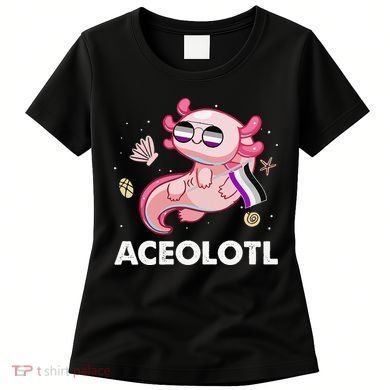 Ace Axolotl Asexual Pride Flag Mexican Salamander LGBTQ Women's T-Shirt