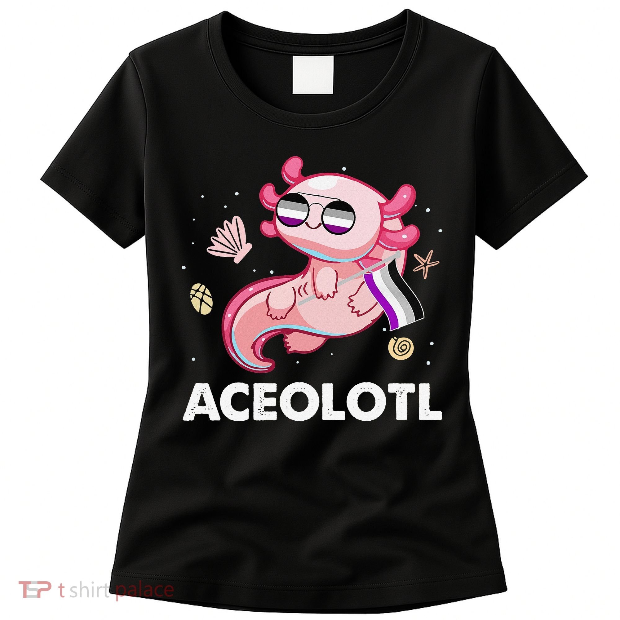 Ace Axolotl Asexual Pride Flag Mexican Salamander LGBTQ Women's T-Shirt
