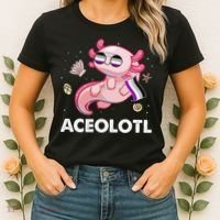 Ace Axolotl Asexual Pride Flag Mexican Salamander LGBTQ Women's T-Shirt thumb 2
