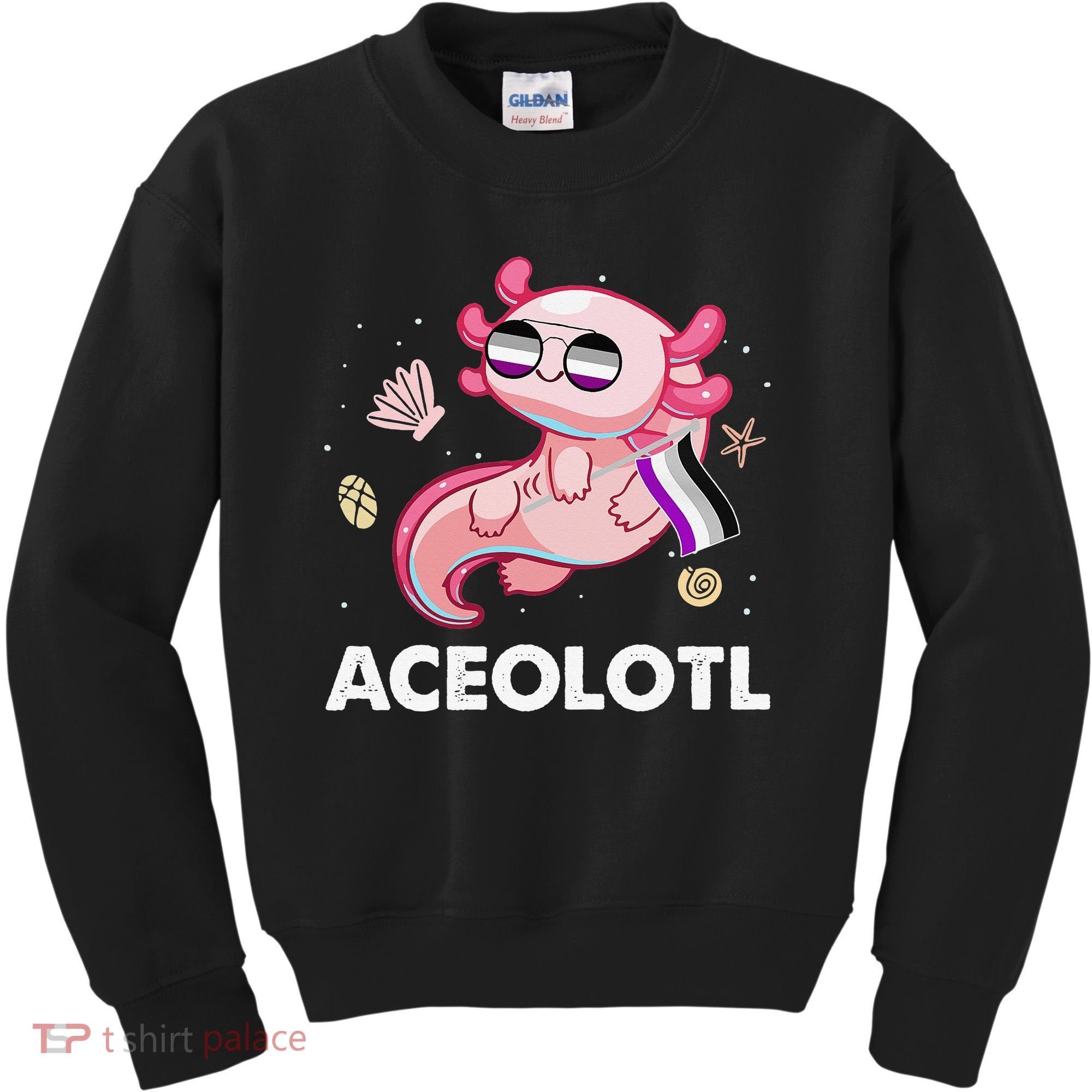 Ace Axolotl Asexual Pride Flag Mexican Salamander LGBTQ Kids Sweatshirt