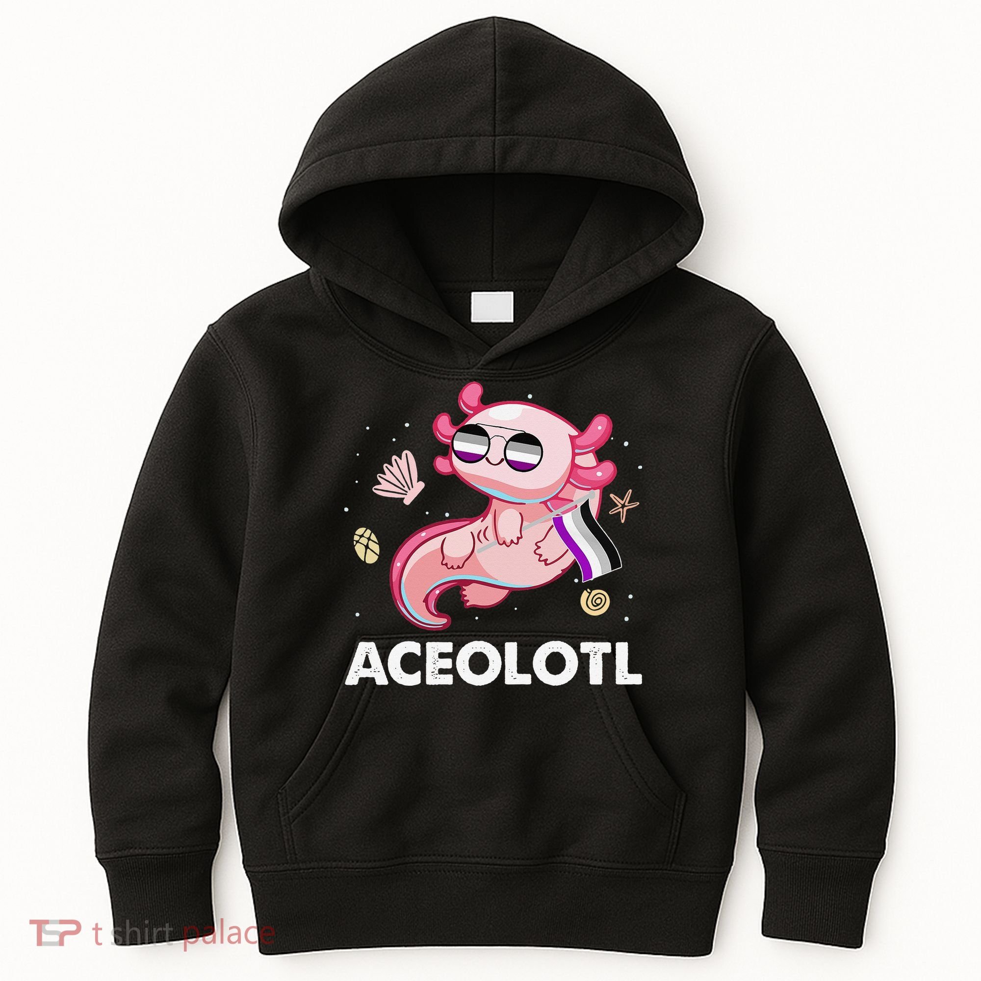 Ace Axolotl Asexual Pride Flag Mexican Salamander LGBTQ Kids Hoodie