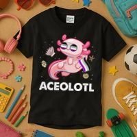 Ace Axolotl Asexual Pride Flag Mexican Salamander LGBTQ Kids T-Shirt thumb 3