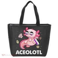 Ace Axolotl Asexual Pride Flag Mexican Salamander LGBTQ Tote Bag thumb 0