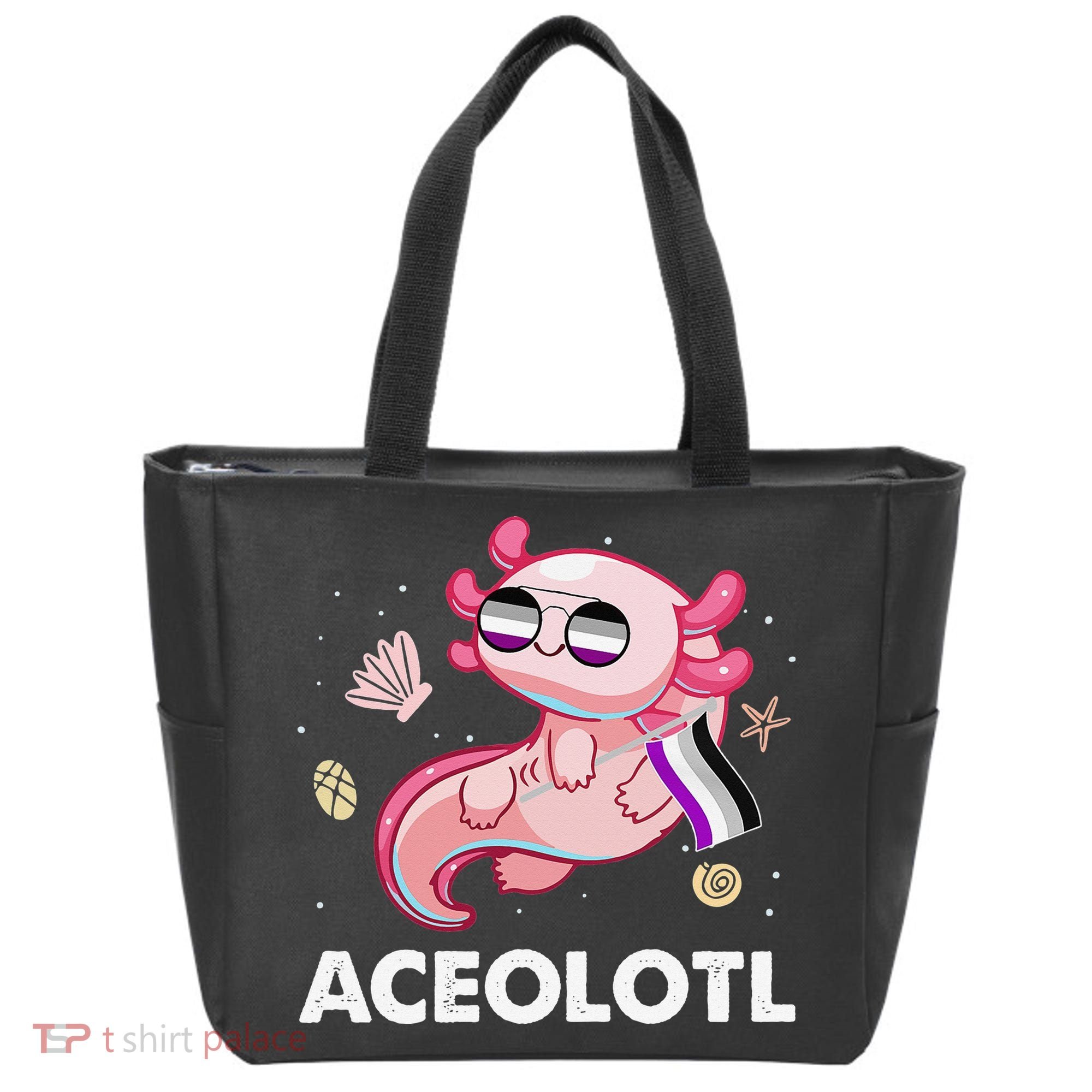 Ace Axolotl Asexual Pride Flag Mexican Salamander LGBTQ Tote Bag