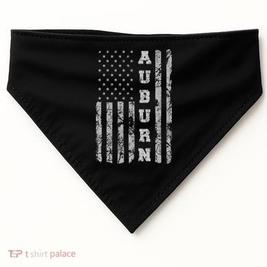 Auburn, Alabama, American Flag USA-Made Doggie Bandana