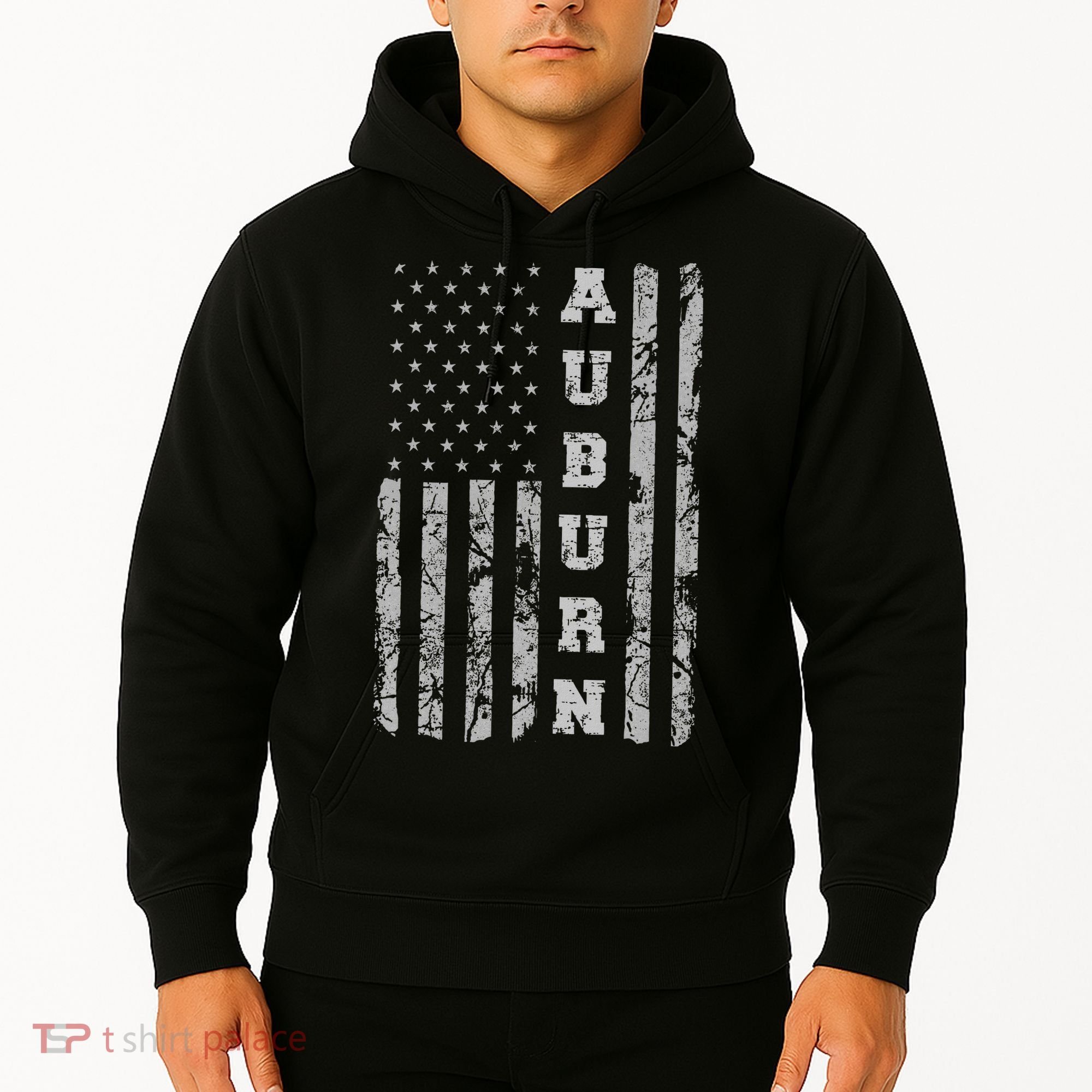Auburn, Alabama, American Flag Hoodie