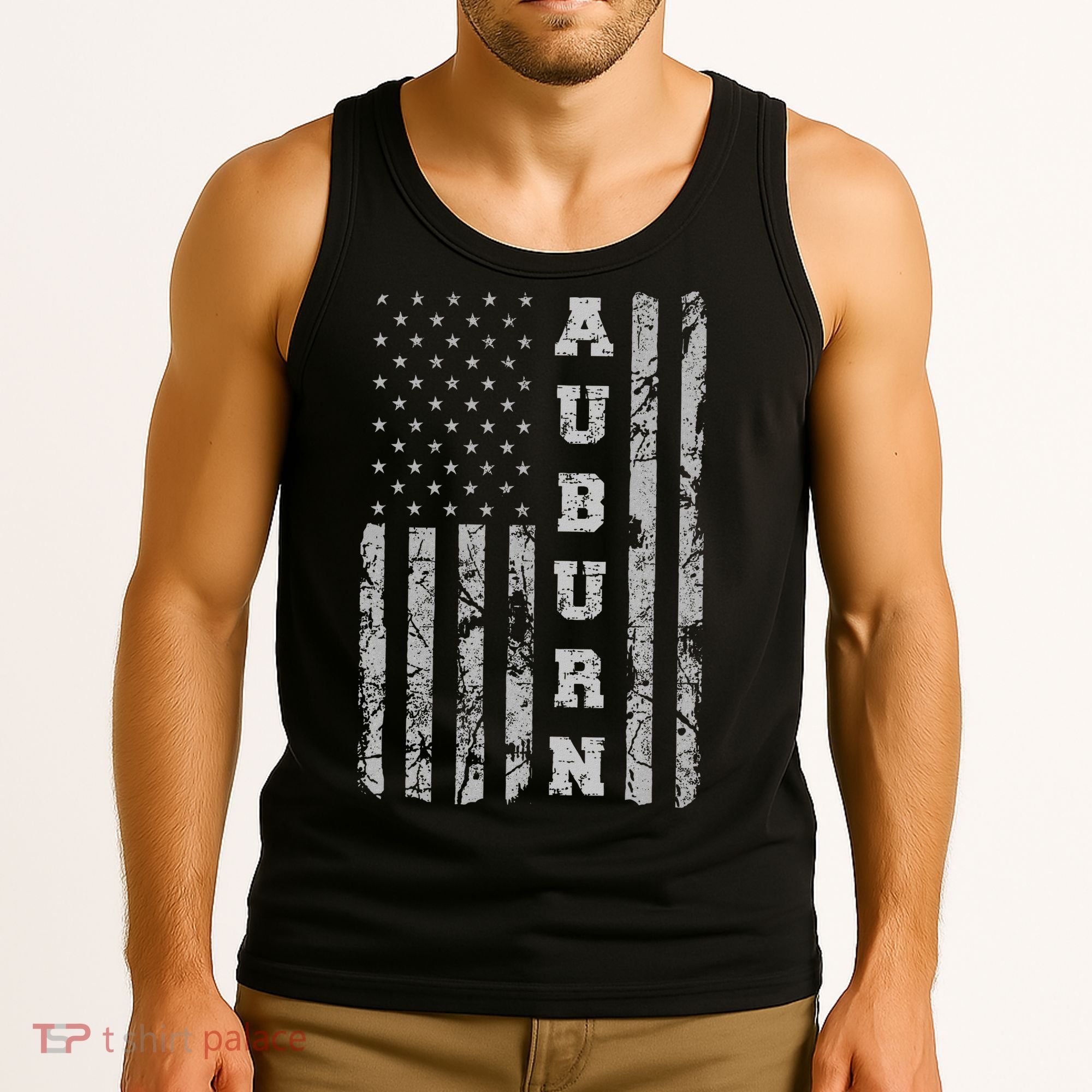 Auburn, Alabama, American Flag Tank Top