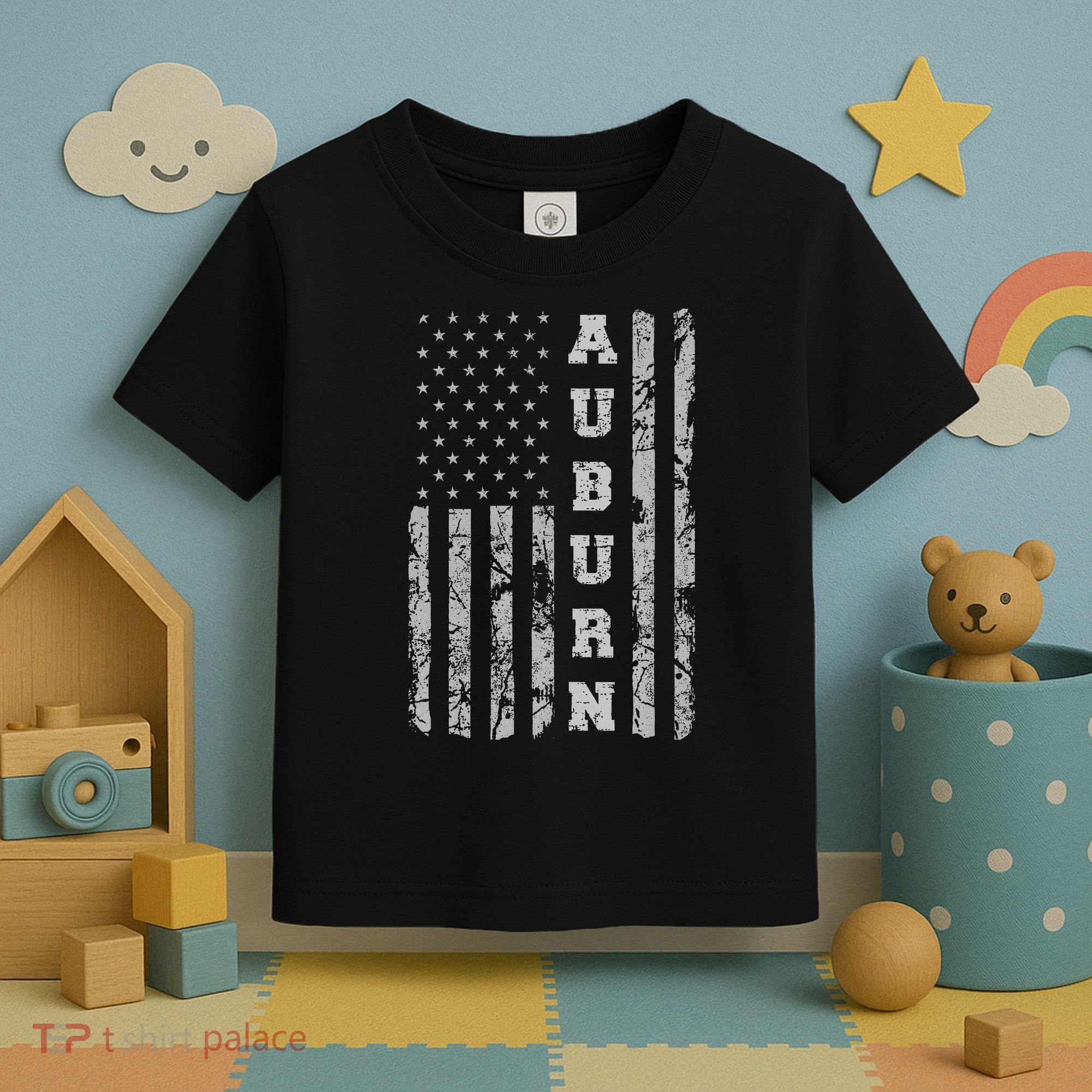Auburn, Alabama, American Flag Toddler T-Shirt
