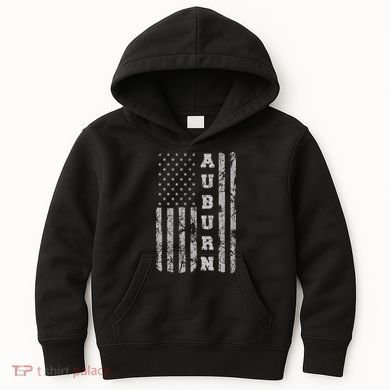 Auburn, Alabama, American Flag Kids Hoodie
