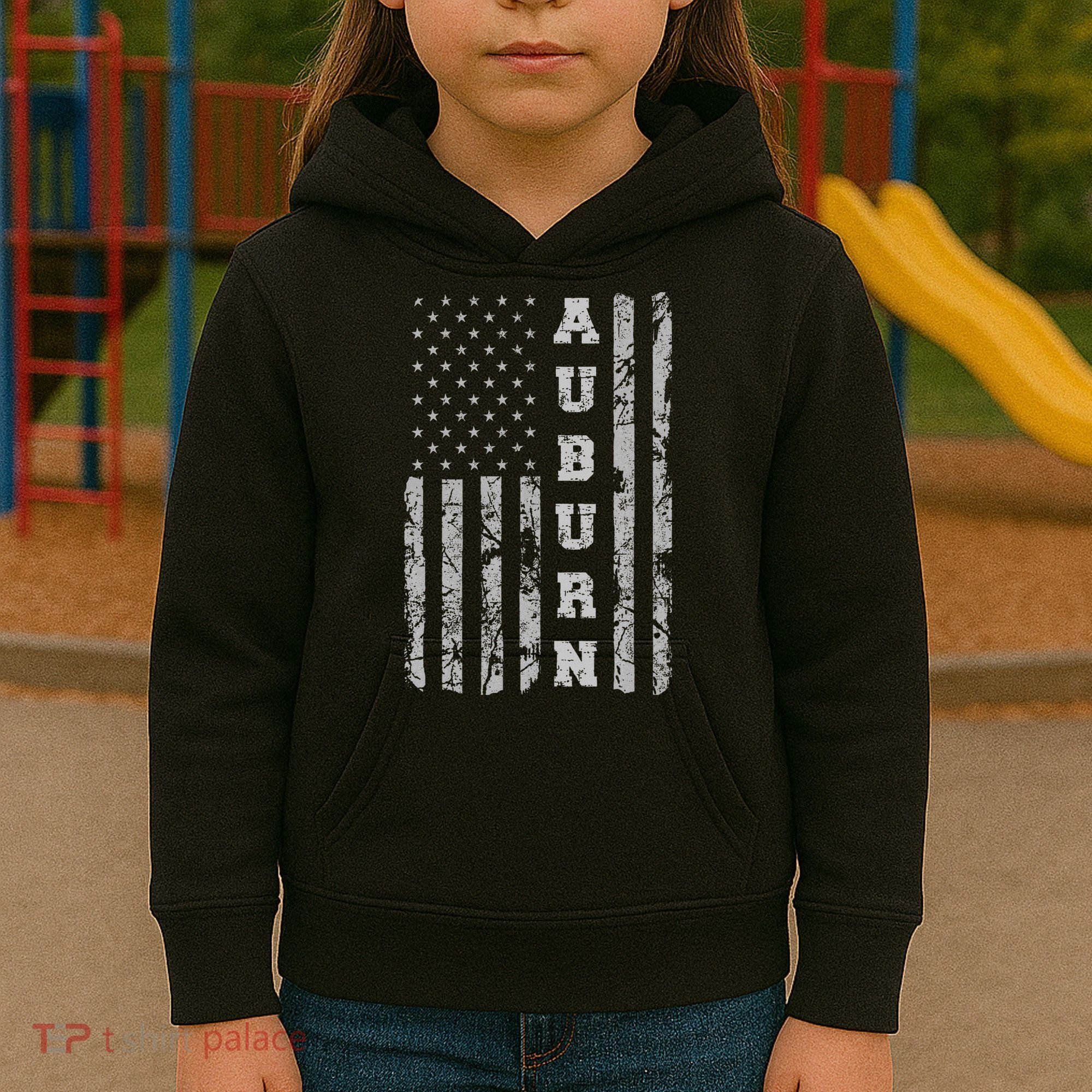 Auburn, Alabama, American Flag Kids Hoodie