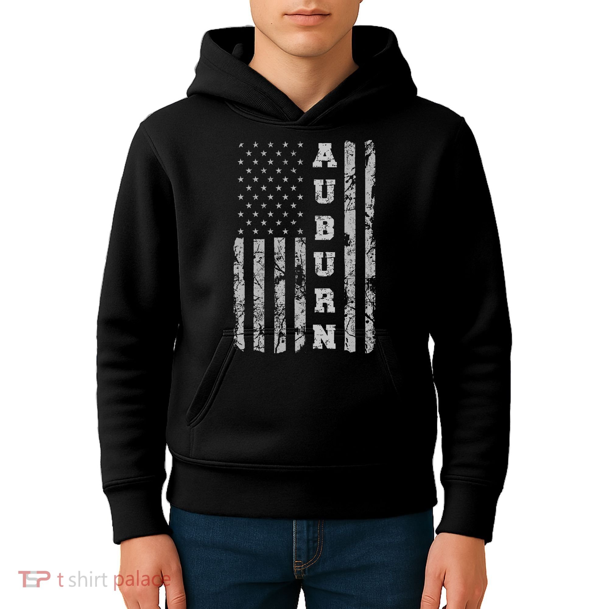 Auburn, Alabama, American Flag Kids Hoodie