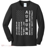 Auburn, Alabama, American Flag Kids Long Sleeve Shirt thumb 0
