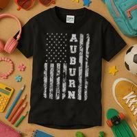 Auburn, Alabama, American Flag Kids T-Shirt thumb 3