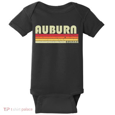 Auburn Al Alabama Funny City Home Roots Gift Retro 70s 80s Baby Bodysuit