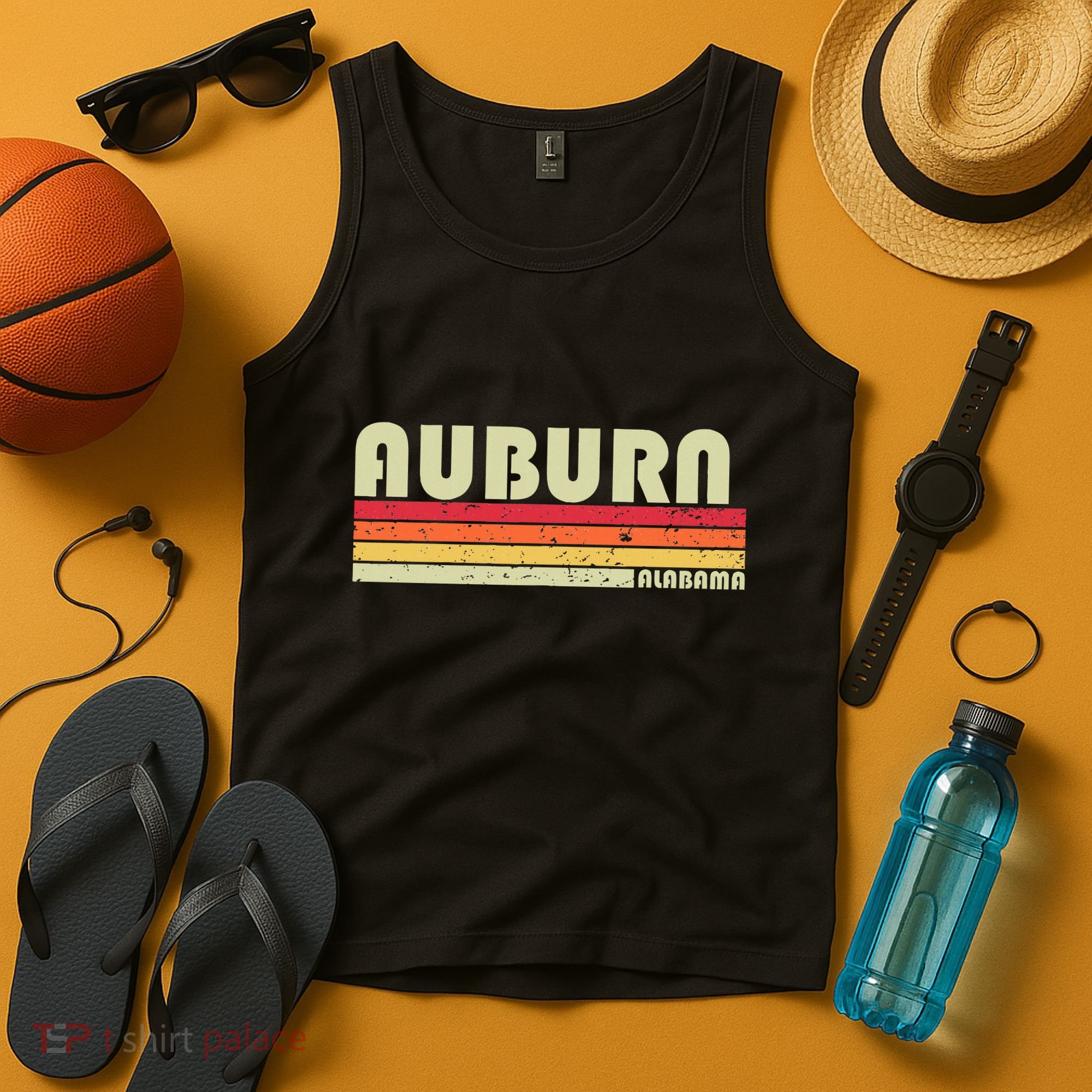 Auburn Al Alabama Funny City Home Roots Gift Retro 70s 80s Tank Top