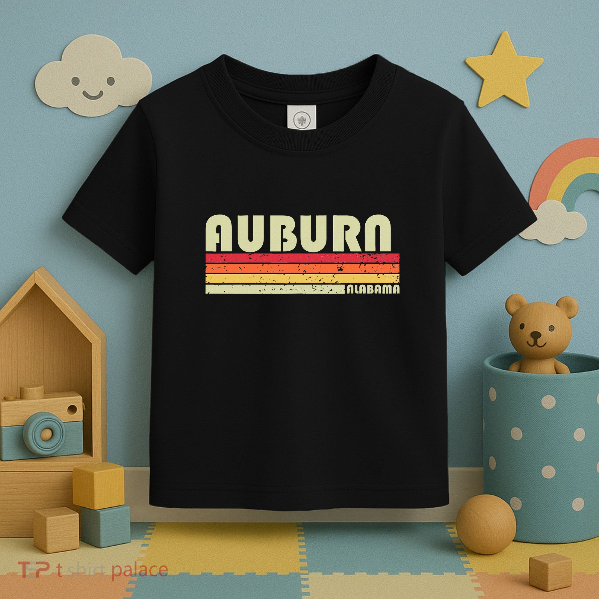 Auburn Al Alabama Funny City Home Roots Gift Retro 70s 80s Toddler T-Shirt