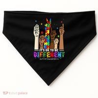 Autism Awareness Acceptance Wo Kid Its Ok To Be Different USA-Made Doggie Bandana thumb 0