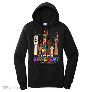 Autism Awareness Acceptance Wo Kid Its Ok To Be Different Women's Hoodie