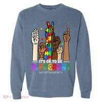 Autism Awareness Acceptance Wo Kid Its Ok To Be Different Garment-Dyed Sweatshirt thumb 0