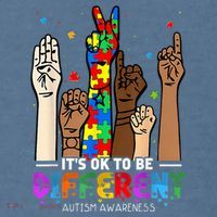 Autism Awareness Acceptance Wo Kid Its Ok To Be Different Garment-Dyed Sweatshirt thumb 2