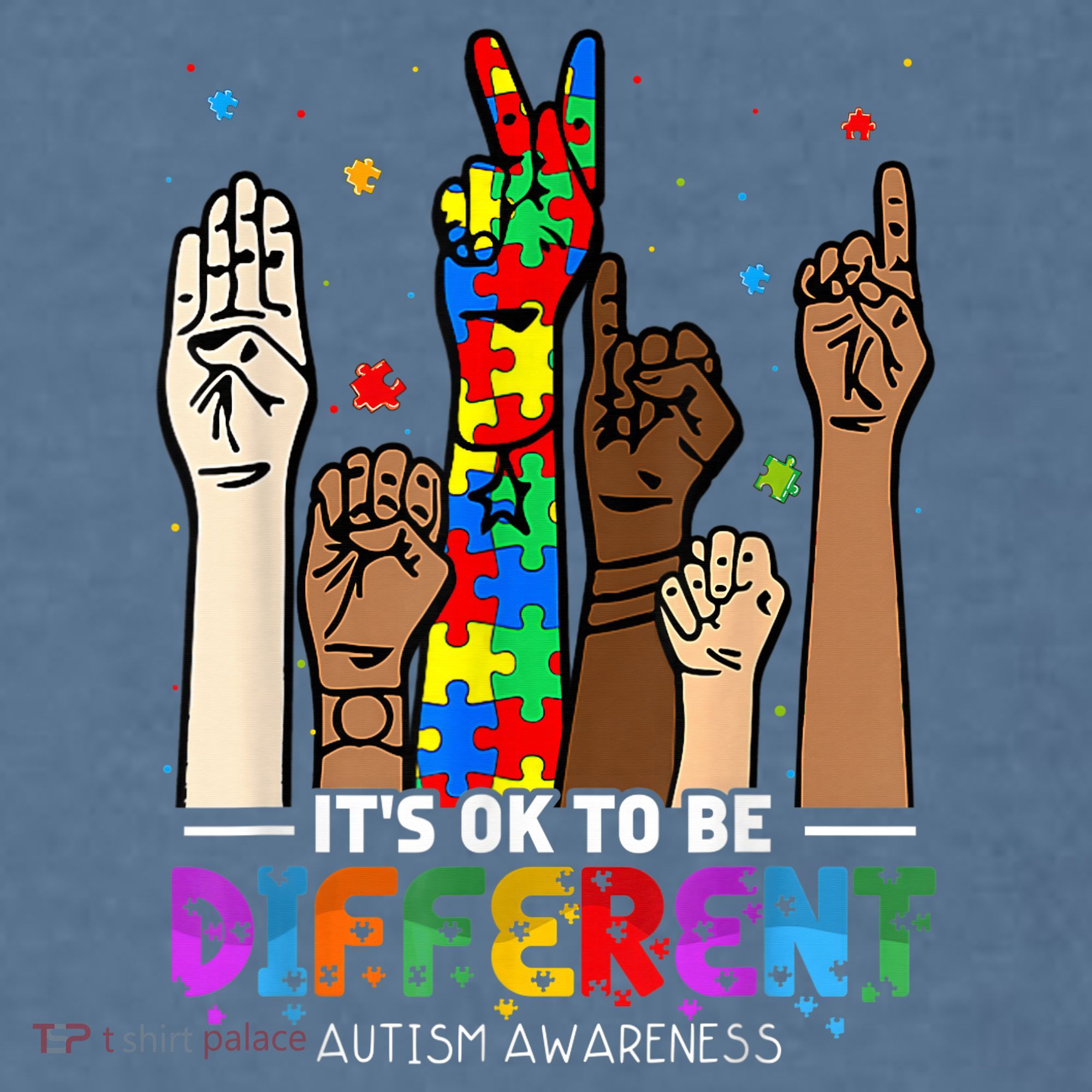 Autism Awareness Acceptance Wo Kid Its Ok To Be Different Garment-Dyed Sweatshirt