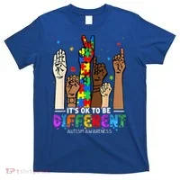 Autism Awareness Acceptance Wo Kid Its Ok To Be Different T-Shirt thumb 0