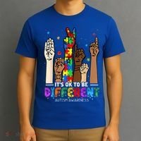 Autism Awareness Acceptance Wo Kid Its Ok To Be Different T-Shirt thumb 3