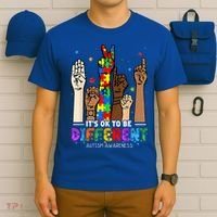 Autism Awareness Acceptance Wo Kid Its Ok To Be Different T-Shirt thumb 6