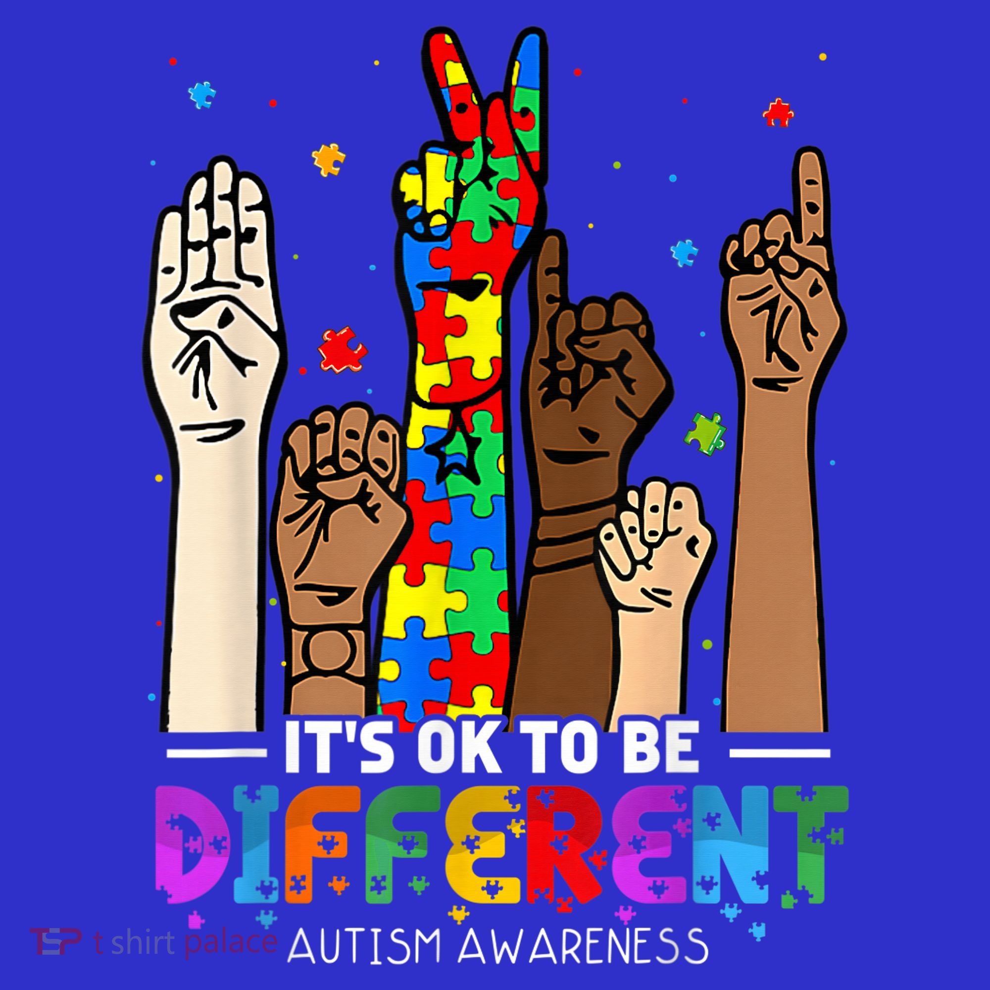 Autism Awareness Acceptance Wo Kid Its Ok To Be Different T-Shirt