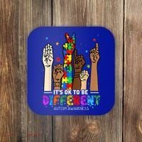 Autism Awareness Acceptance Wo Kid Its Ok To Be Different Coaster thumb 0