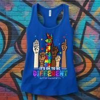 Autism Awareness Acceptance Wo Kid Its Ok To Be Different Women's Tank Top thumb 3