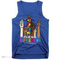 Autism Awareness Acceptance Wo Kid Its Ok To Be Different Tank Top thumb 0