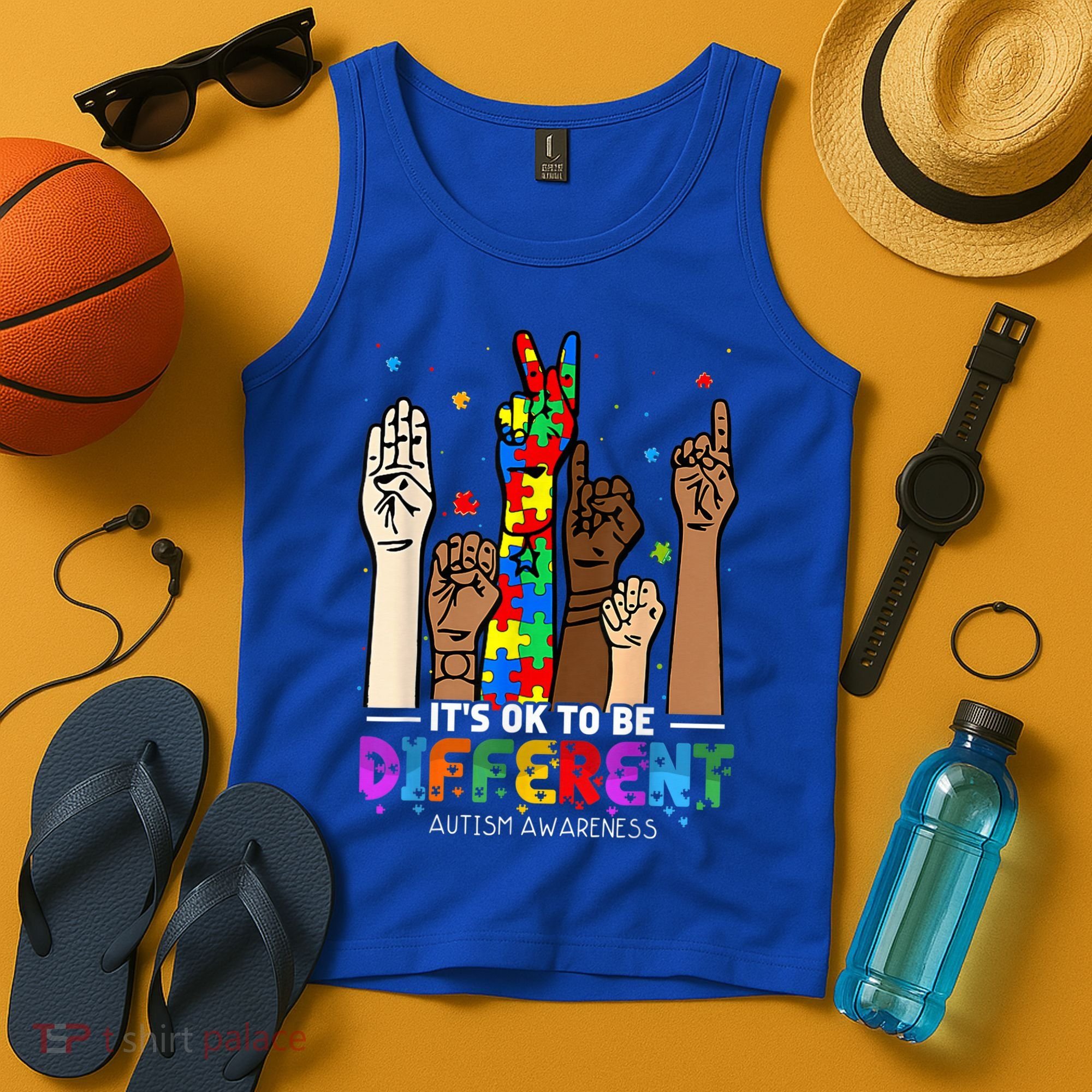 Autism Awareness Acceptance Wo Kid Its Ok To Be Different Tank Top
