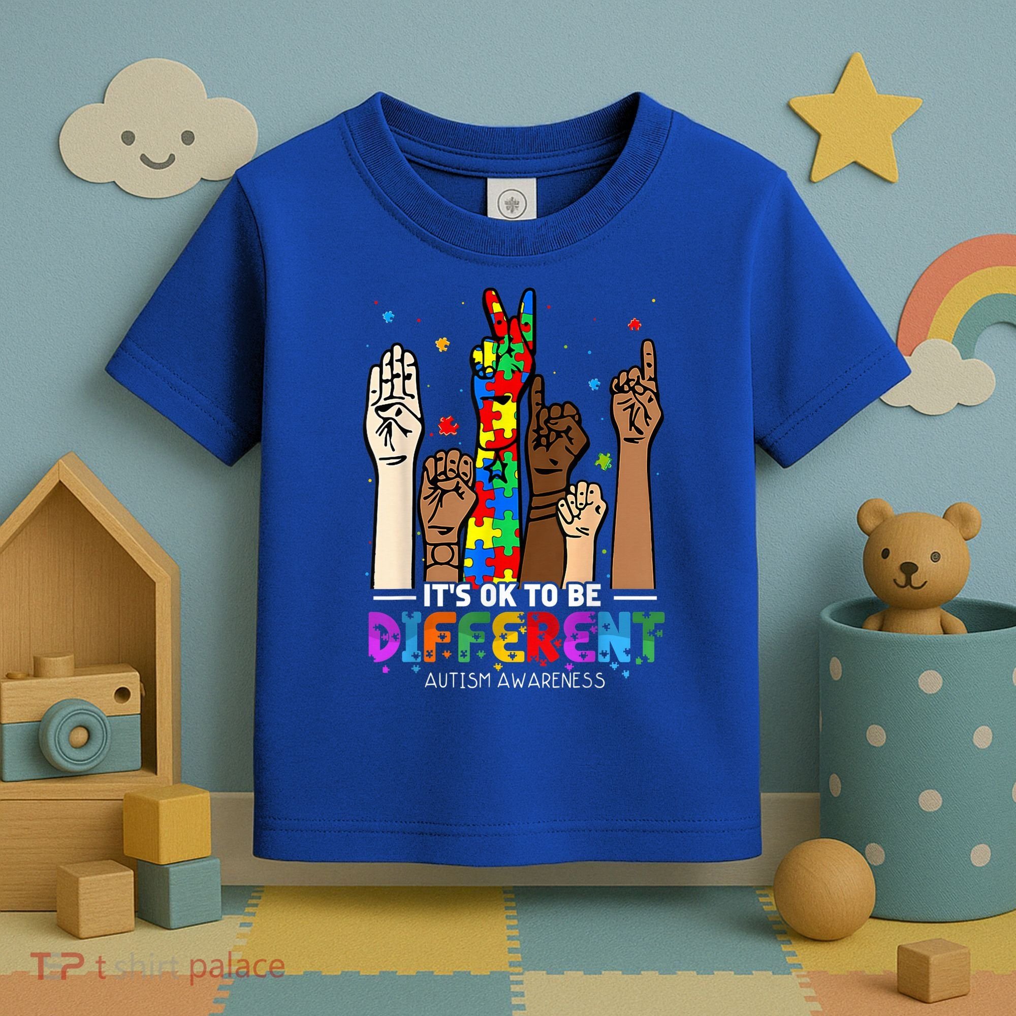 Autism Awareness Acceptance Wo Kid Its Ok To Be Different Toddler T-Shirt