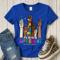 Autism Awareness Acceptance Wo Kid Its Ok To Be Different Women's T-Shirt thumb 3