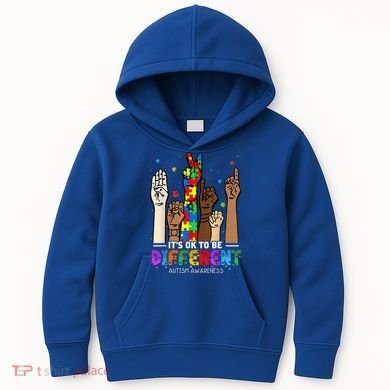 Autism Awareness Acceptance Wo Kid Its Ok To Be Different Kids Hoodie