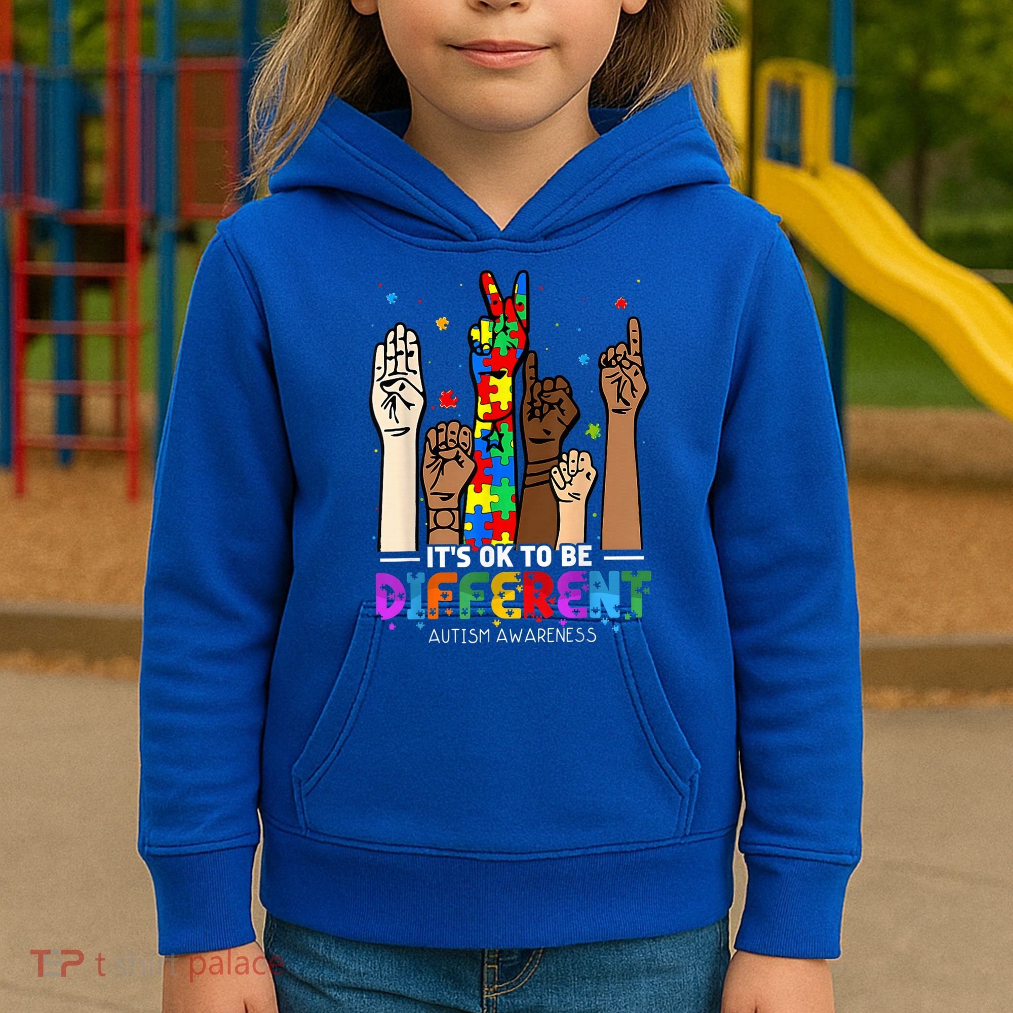 Autism Awareness Acceptance Wo Kid Its Ok To Be Different Kids Hoodie