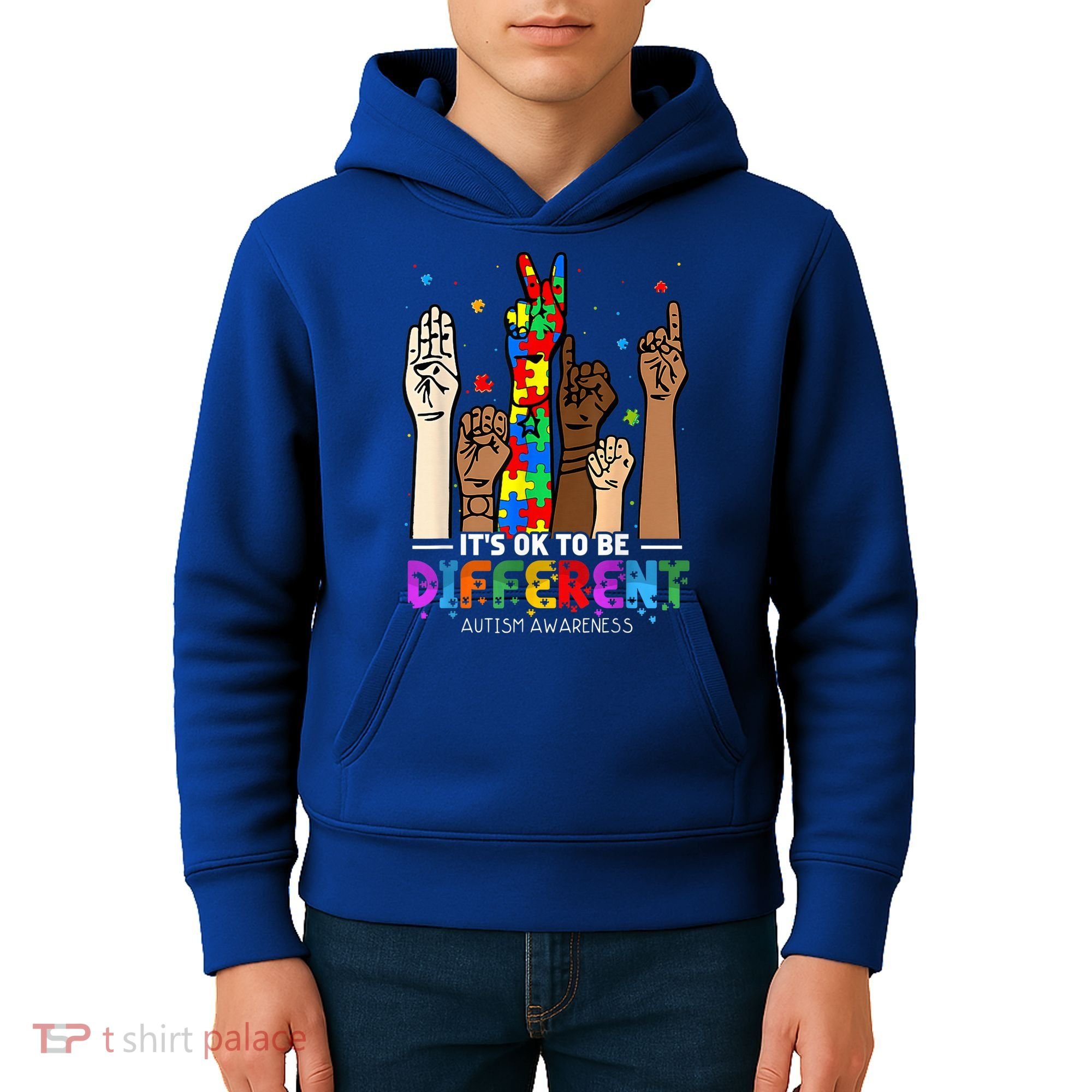 Autism Awareness Acceptance Wo Kid Its Ok To Be Different Kids Hoodie
