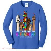 Autism Awareness Acceptance Wo Kid Its Ok To Be Different Kids Long Sleeve Shirt thumb 0