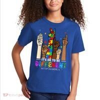 Autism Awareness Acceptance Wo Kid Its Ok To Be Different Kids T-Shirt thumb 2