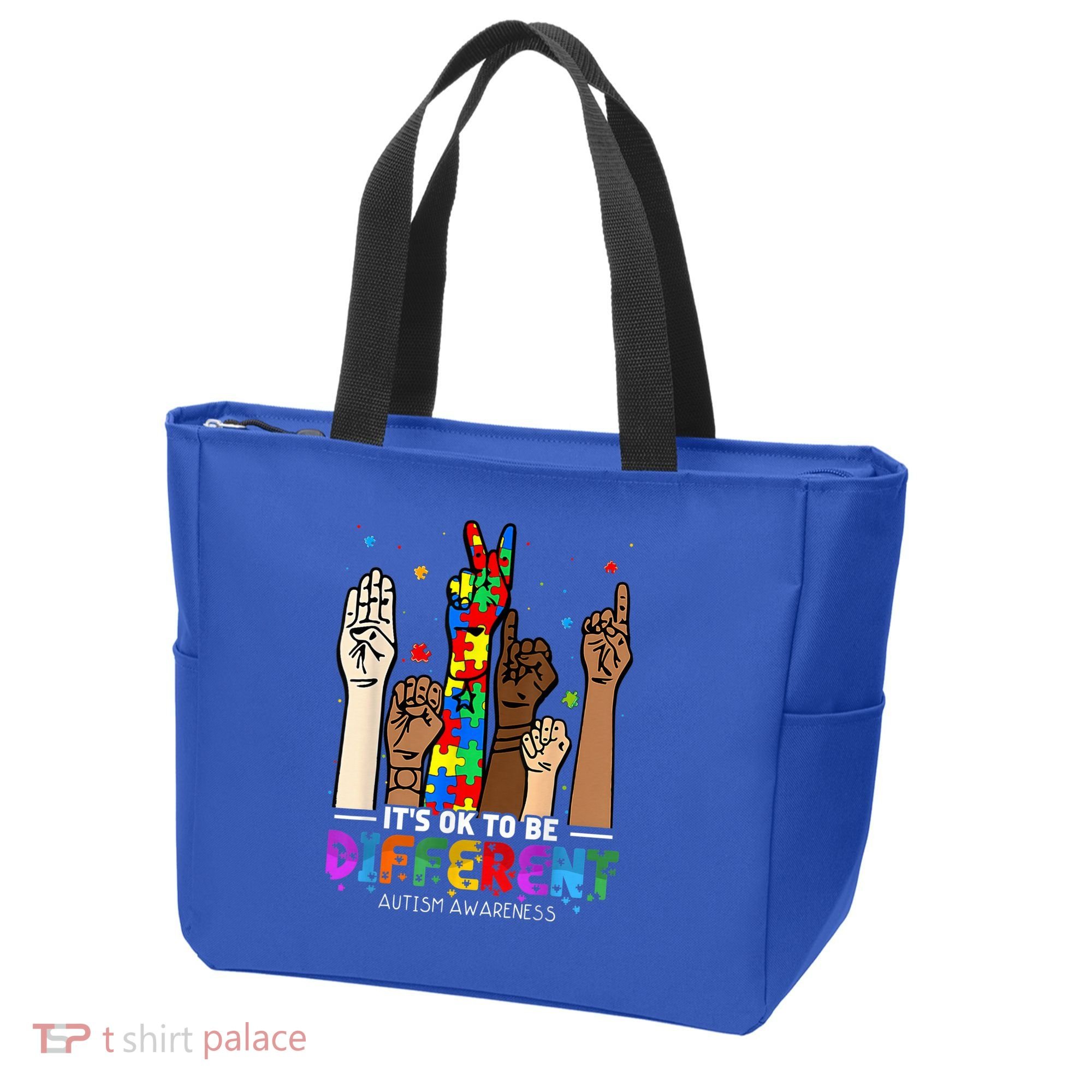 Autism Awareness Acceptance Wo Kid Its Ok To Be Different Tote Bag