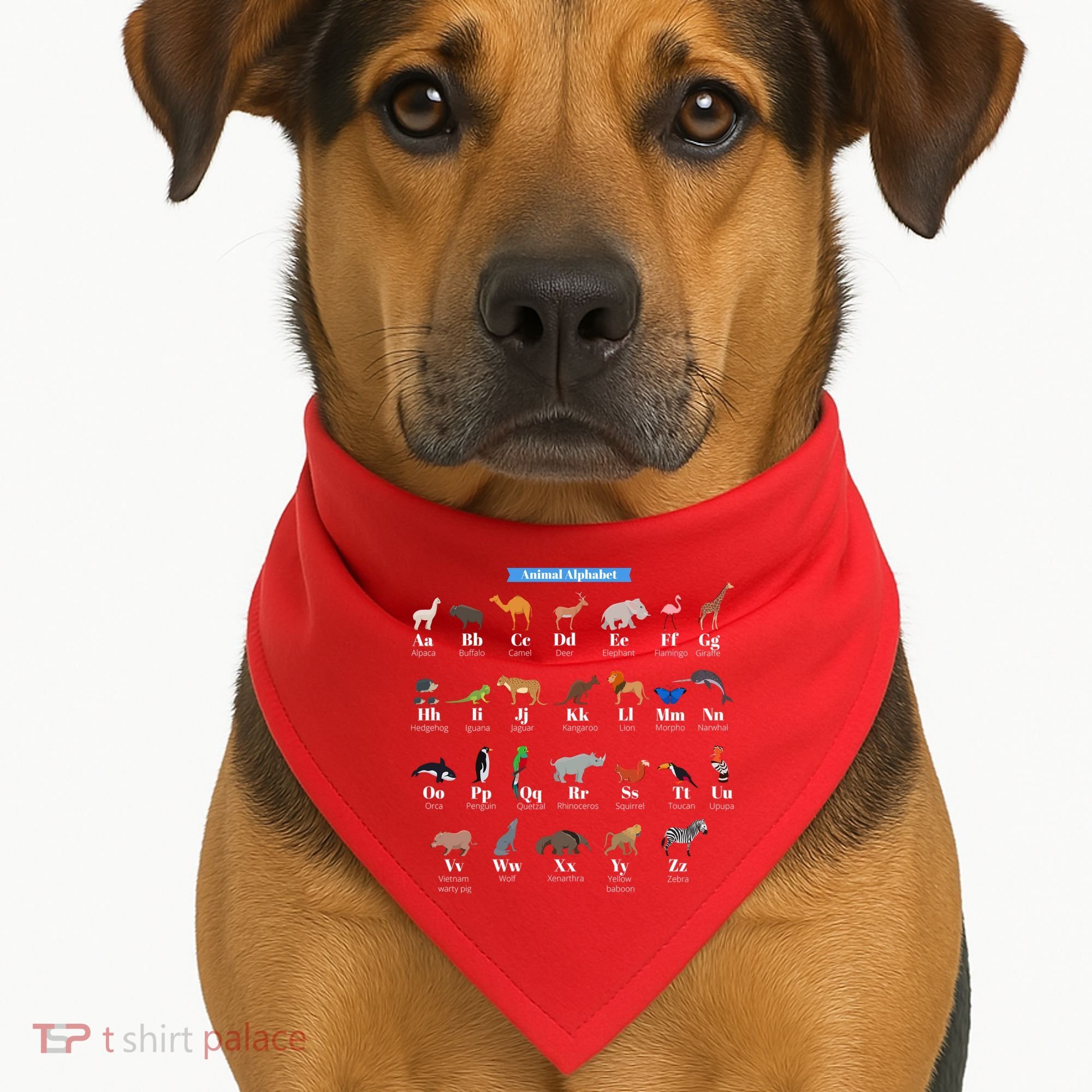 Animal Alphabet USA-Made Doggie Bandana