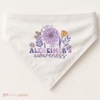 Alzheimer Alzheimers Awareness Dementia Awareness Retro USA-Made Doggie Bandana thumb 0