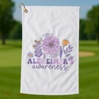 Alzheimer Alzheimers Awareness Dementia Awareness Retro Golf Towel thumb 1